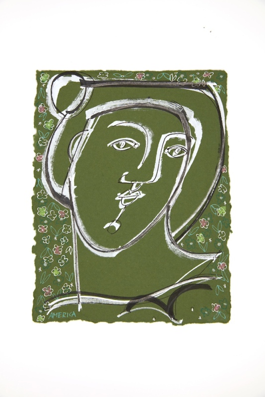 Woman in Green and Silver I