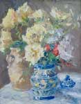 <b>Blue & White Vase</b><br>Oil on Board, 20x16 inches<br>$2000