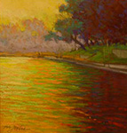 <b>Barton Springs II by Mike Etie</b><br>Pastel, 7x5 inches<br>$375