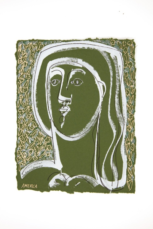 Woman in Green and Silver II