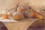 <b>Gourds with Pumpkin</b>, 2011<br>Oil on canvas, 20x30 inches<br>$2000