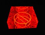<b>A Thousand x No! by Anne Ashley</b>, 2009<br>Cast acrylic, mirror, luminous tube, electrical components, 17x17x36 inches<br>$3000
