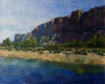<b>Sun Lit Ridge</b>, 2010<br>Oil on canvas, 16x20 image, 22x26 inches framed<br>$1200