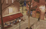 <b>Bistrot-Beaubourg</b>, 2011<br>Watercolor on paper, 14x22.5 inches<br>$850