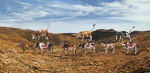 <b>Survival of the Fittest</b>, 2010<br>Acrylic on canvas, 18x36 inches<br>$6000