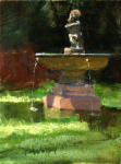 <b>Laguna Gloria Fountain</b>, 2010<br>Oil on panel, 12x9 image, 18x15 inches framed<br>$700