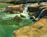 <b>Falls of the Cove</b>, 2010<br>Oil on panel, 11x14 image, 16x19 inches framed<br>$800