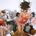 <b>one forty-three a.m.</b>, 2013<br>Acrylic and oil on canvas, 40x40 inches<br>$3200