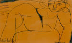 <b>Sunshine Woman</b>, 2012<br>Clay pencil on paper, 5x7 inches, 15x18 inches framed<br><i>sold</i>