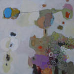 <b>Buddha Sings the Blues</b>, 2010<br>Oil on panel, 30x30 inches<br>$1200