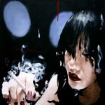 <b>The Weird Machine</b>, 2012<br>Acrylic on canvas, 40x40 inches<br><i>sold</i>