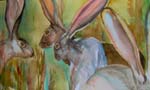 <b>Four Jackrabbits</b><br>Watercolor, <br><i>sold</i>