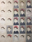 <b>Eden As Frida</b>, 2012<br>Woodcut and drypoint prints mounted on wood panel, 40x30 inches<br>$3800