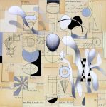 <b>Velocity</b>, 2009<br>Acrylic on collage, 10x10 inches<br>$1200