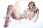 <b>Girl in White</b>, 2012<br>Pastel on paper, 26x38 inches<br>$1800