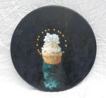 <b>Prim</b>, 2012<br>oil on panel with pencil, 18 inch diameter<br>$800