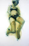 <b>Girl in Green</b><br>Pastel and Lacquer on paper, 42x30 inches framed<br>$1600
