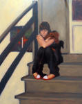 <b>Waiting Outside by Nathan Madrid</b>, 2012<br>Oil on linen, 20x16 inches<br>$1100
