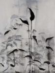 <b>Falling</b>, 2011<br>Ink on rice paper on canvas, 40x30 inches<br>$1800