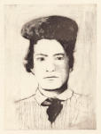 <b>The Aging of Mark Twain on One Copper Plate- Stage 1</b>, 2012<br>Drypoint, 16x12 plate, 22x17 paper- part of 5 print suite<br>$2500