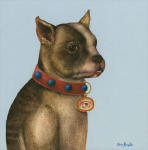 <b>Dog with Master's Eye II</b>, 2011<br>Acrylic and watercolor on panel, 12x12 inches<br><i>sold</i>