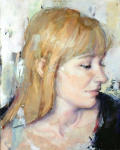<b>Muse</b>, 2012<br>Pastel, oil and wax on cradled hardboard panel, 10x8 inches<br>$750