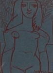 <b>By the Pond II</b>, 2012<br>Pastel on Paper, 5x4.5 inches<br>$550