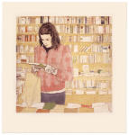 <b>The Left Bank Book Shop</b>, 2012<br>Woodcut and drypoint on paper, 16x16 plates, 22x23 paper unframed<br>$700