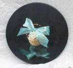 <b>A little bit shy</b>, 2012<br>oil on panel with pencil, 18 inch diameter<br>$800
