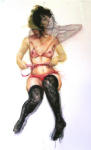 <b>Girl in Gray & Girl in Yellow</b>, 2012<br>Pastel on paper, 38x26 inches<br><i>sold</i>