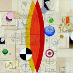 <b>Galactic</b>, 2009<br>Acrylic on collage, 10x10 inches<br>$1200
