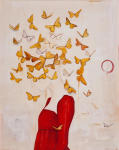 <b>In an Estuary of Deep and Shallow Thoughts</b>, 2011<br>Oil on canvas & plexiglass, 30x24 inches<br><i>sold</i>