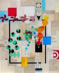 <b>Deep Well</b><br>Acrylic on collage, 19x15.5 inches<br>$1800