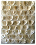 <b>White Noise</b>, 2012<br>Mulberry tree, aluminum leaf/panel, 45x36 inches<br>$3100