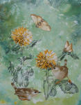 <b>Perfect Pair</b>, 2011<br>Acrylic & embroidery on canvas, 20x16 inches<br>$700