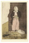 <b>Flower Seller Outside Sv. Onos</b>, 2008<br>Woodcut and drypoint, 18x12 inches unframed<br>$500