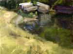 <b>Dual Boulders</b>, 2010<br>Oil on panel, 9x12 image, 15x18 inches framed<br>$700