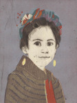 <b>Daniela as Frida</b><br>Woodcut and drypoint on paper, 8x6 plate, 15x11 paper unframed<br>$400