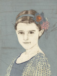<b>Liz as Frida</b><br>Woodcut and drypoint on paper, 8x6 plate, 15x11 paper unframed<br>$400