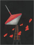 <b>Tip Top</b>, 2012<br>Acrylic, pencil and thread on paper, 18x14 inches, 19x15 inches framed<br>$780