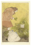 <b>Flower Seller Outside the Cathedral</b>, 2008<br>Woodcut and drypoint, 18x12 inches unframed<br>$500