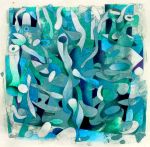 <b>Deep Blue</b>, 2009<br>Acrylic on board, 15x15 inches<br>$1500