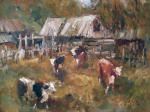 <b>Out to Pasture</b>, 2012<br>Oil on canvas panel, 16x20 inches<br>$2000