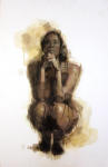<b>Girl Crouching</b><br>Pastel and laquer on paper, 40x26 inches unframed<br>$1200