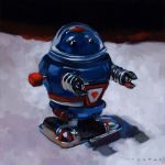 <b>Little Robot</b>, 2008<br>Oil on Canvas, 12 x 12 inches<br>$650
