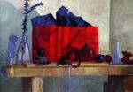 Red Shopping Bag and Plums
