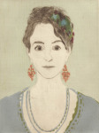 <b>Emily as Frida</b><br>Woodcut and drypoint on paper, 8x6 plate, 15x11 paper unframed<br>$400