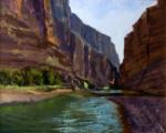 <b>Santa Elena Canyon</b>, 2010<br>Oil on canvas, 16x20 image, 22x26 inches framed<br>$1200