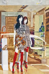 <b>Red Stockings</b>, 2011<br>Watercolor on paper, 23x15 inches<br>$950