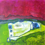 <b>Home On My Back</b>, 2010<br>Acrylic on Canvas, 30x30 inches<br>$1350